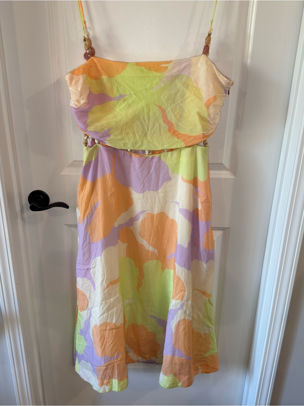 AMUR Georgie Beaded Waist Midi Dress in Multi - Picture 4 of 16